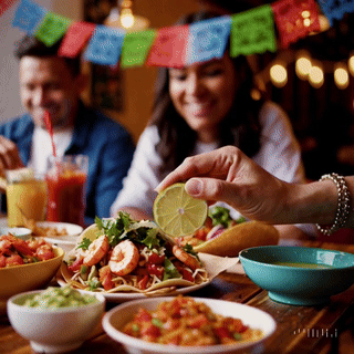 fiesta y comida mexicana